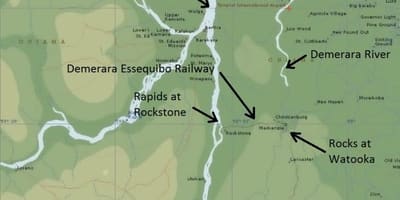 نقشہ کے essequibo ساحل گیانا